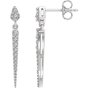 Jewels By Lux 14K White Gold Polished Dangle Leverback Earrings 